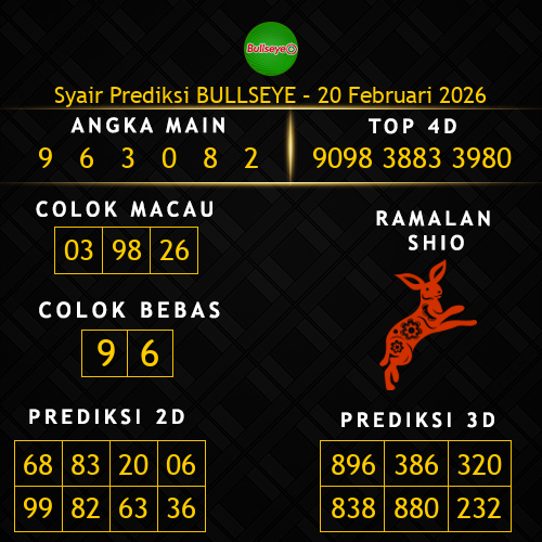 Prediksi Bullseye Hari Ini 20-februari-2026