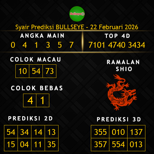 Prediksi Bullseye Hari Ini 22-februari-2026