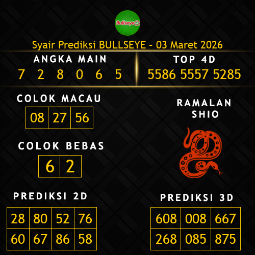 Prediksi Bullseye Hari Ini 3-maret-2026