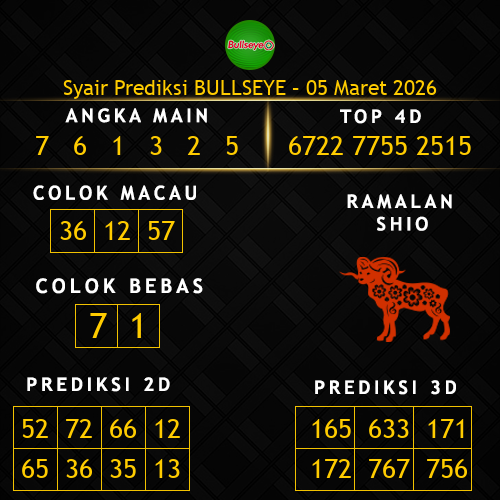 Prediksi Bullseye Hari Ini 5-maret-2026