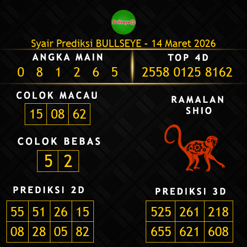 Prediksi Bullseye Hari Ini 14-maret-2026