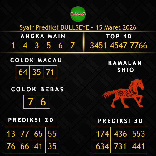 Prediksi Bullseye Hari Ini 15-maret-2026