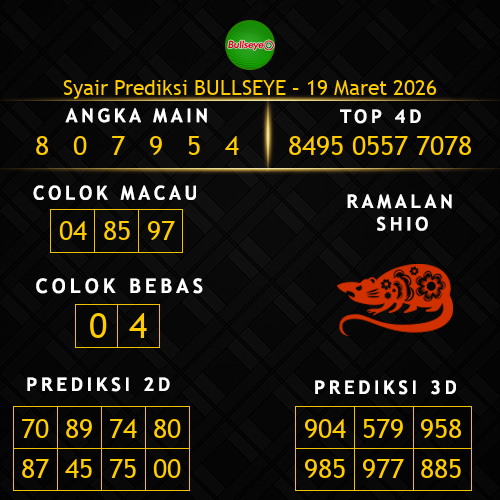 Prediksi Bullseye Hari Ini 19-maret-2026