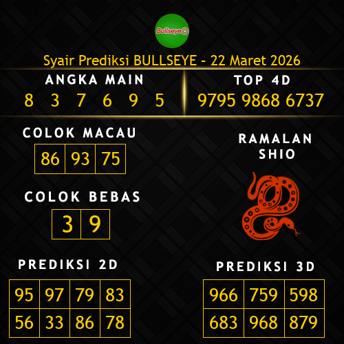 Prediksi Bullseye Hari Ini 22-maret-2026