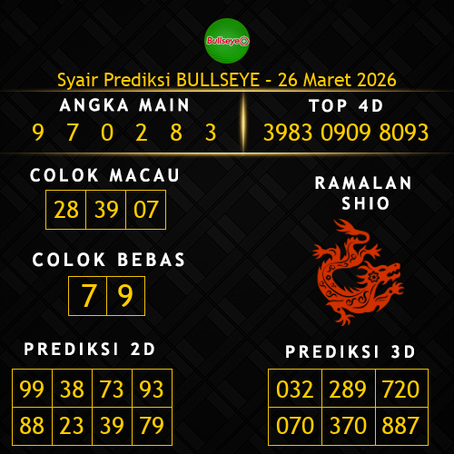 Prediksi Bullseye Hari Ini 26-maret-2026