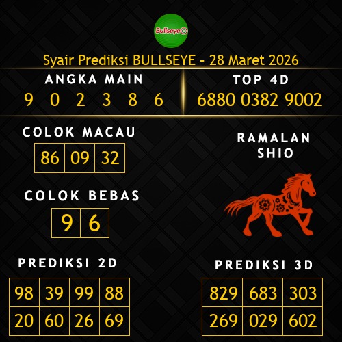 Prediksi Bullseye Hari Ini 28-maret-2026