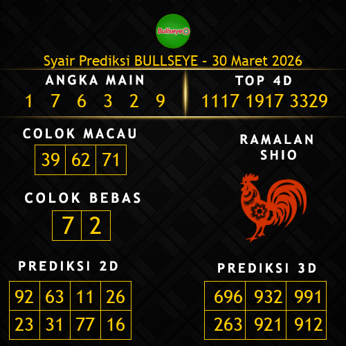 Prediksi Bullseye Hari Ini 30-maret-2026