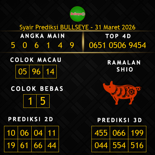 Prediksi Bullseye Hari Ini 31-maret-2026