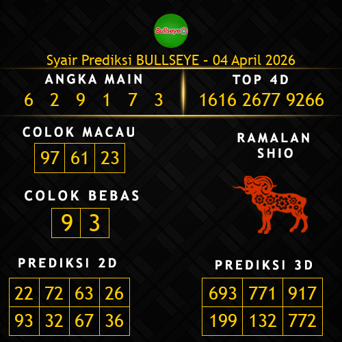 Prediksi Bullseye Hari Ini 4-april-2026