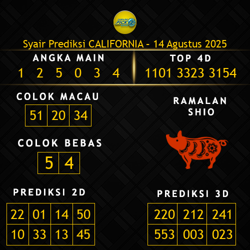 Prediksi California Hari Ini 14-agustus-2025