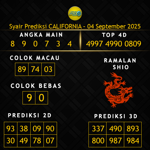 Prediksi California Hari Ini 4-september-2025