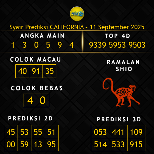 Prediksi California Hari Ini 11-september-2025