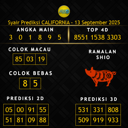 Prediksi California Hari Ini 13-september-2025