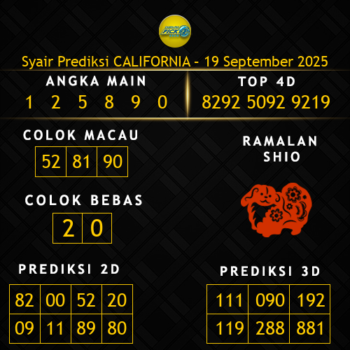 Prediksi California Hari Ini 19-september-2025