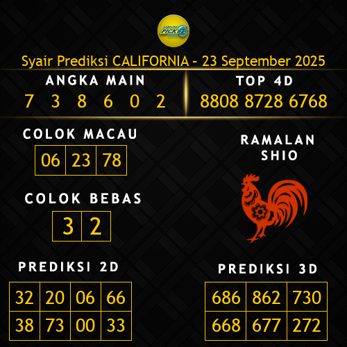 Prediksi California Hari Ini 23-september-2025
