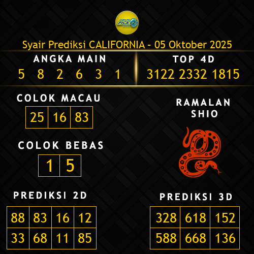 Prediksi California Hari Ini 5-oktober-2025