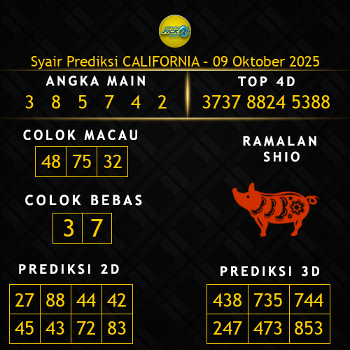 Prediksi California Hari Ini 9-oktober-2025