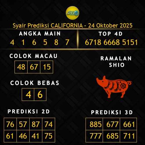 Prediksi California Hari Ini 24-oktober-2025