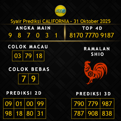 Prediksi California Hari Ini 31-oktober-2025
