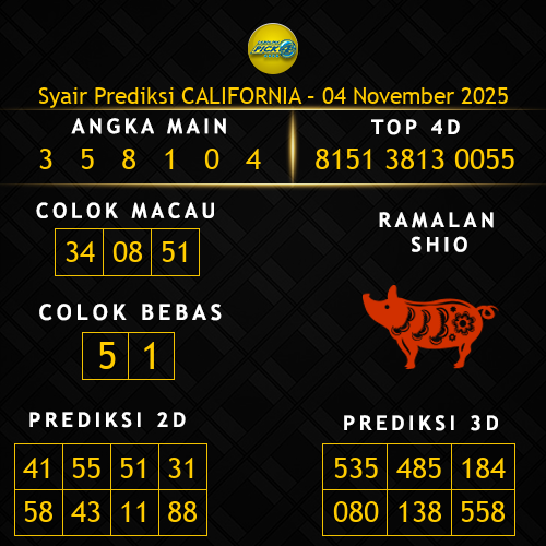 Prediksi California Hari Ini 4-november-2025