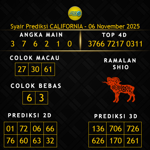 Prediksi California Hari Ini 6-november-2025