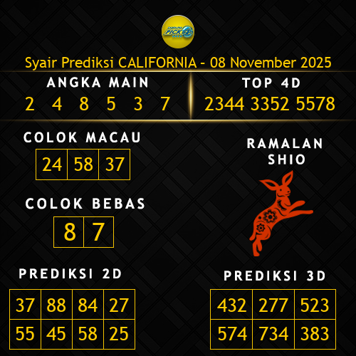 Prediksi California Hari Ini 8-november-2025