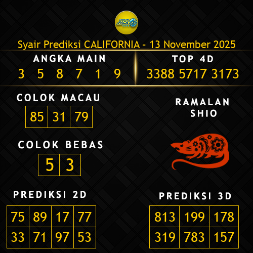Prediksi California Hari Ini 13-november-2025