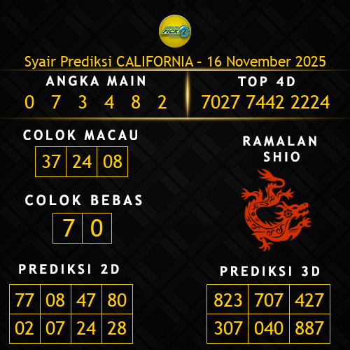 Prediksi California Hari Ini 16-november-2025