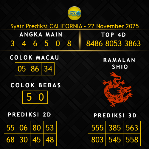 Prediksi California Hari Ini 22-november-2025