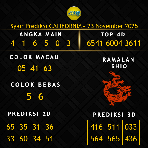 Prediksi California Hari Ini 23-november-2025
