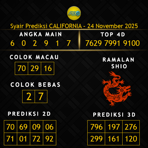 Prediksi California Hari Ini 24-november-2025