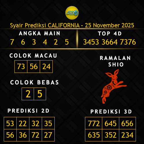 Prediksi California Hari Ini 25-november-2025