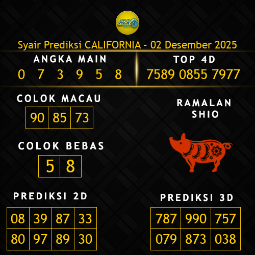 Prediksi California Hari Ini 2-desember-2025