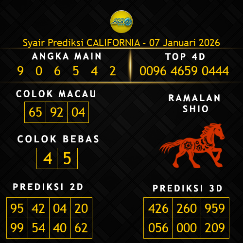 Prediksi California Hari Ini 7-januari-2026