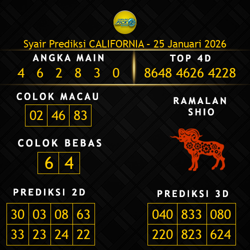 Prediksi California Hari Ini 25-januari-2026
