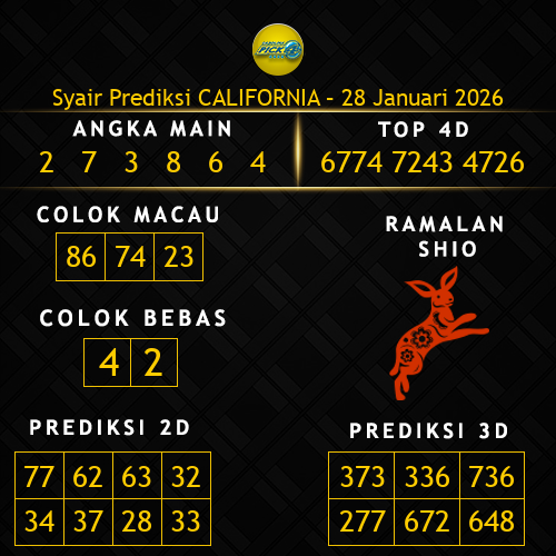 Prediksi California Hari Ini 28-januari-2026