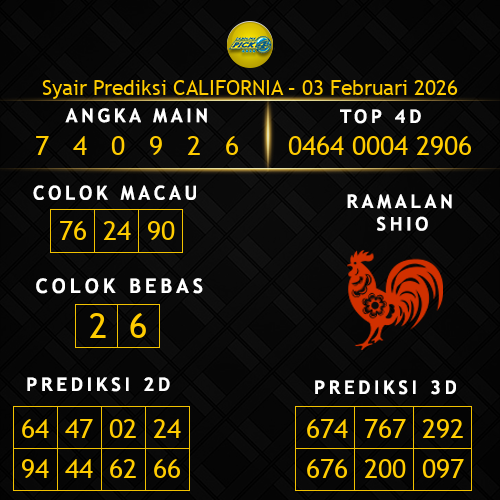Prediksi California Hari Ini 3-februari-2026