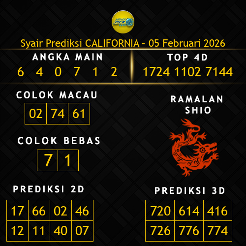 Prediksi California Hari Ini 5-februari-2026
