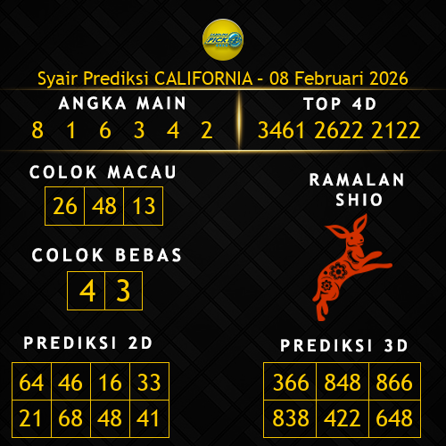 Prediksi California Hari Ini 8-februari-2026