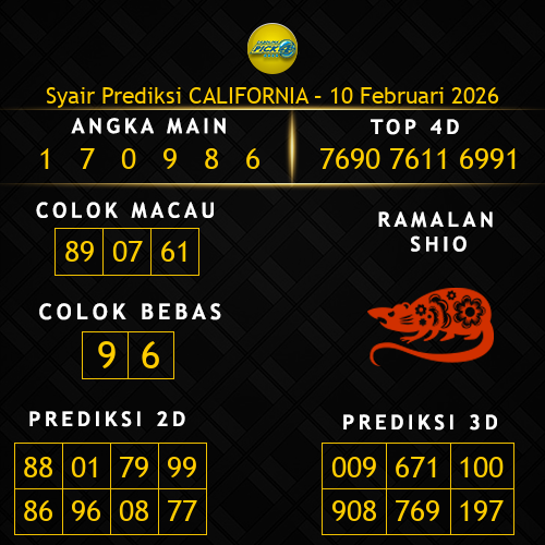Prediksi California Hari Ini 10-februari-2026