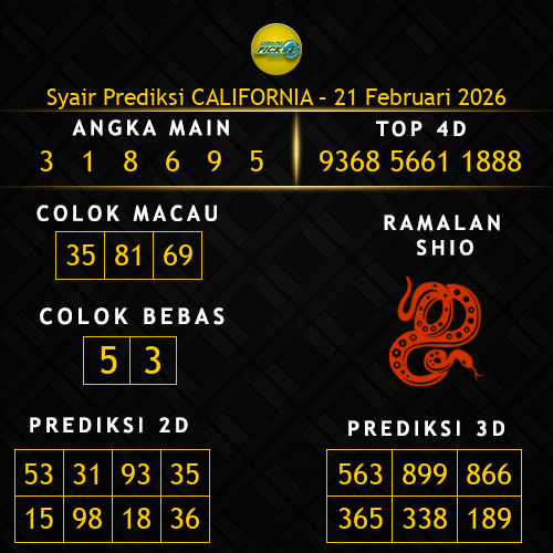Prediksi California Hari Ini 21-februari-2026
