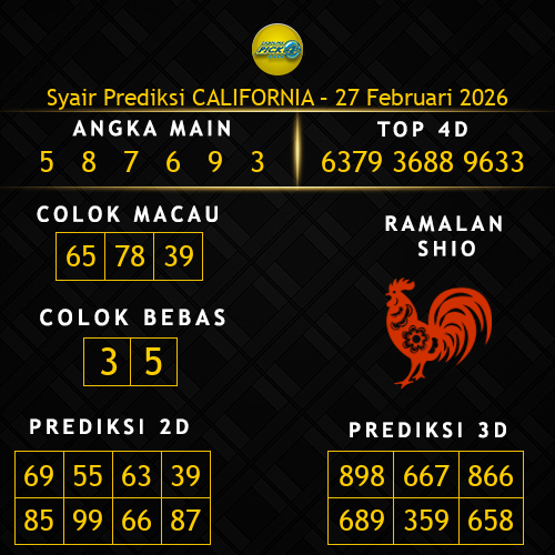 Prediksi California Hari Ini 27-februari-2026