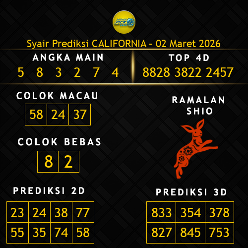 Prediksi California Hari Ini 2-maret-2026