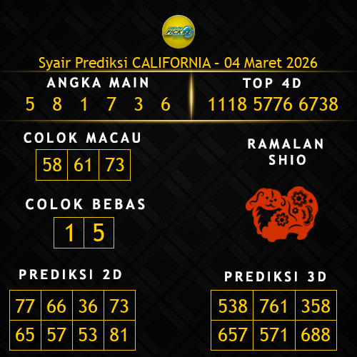 Prediksi California Hari Ini 4-maret-2026