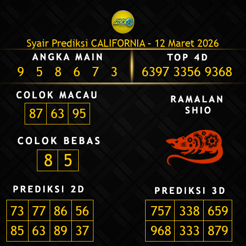 Prediksi California Hari Ini 12-maret-2026