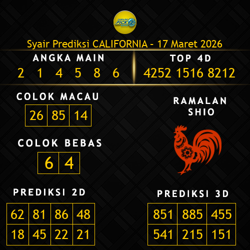 Prediksi California Hari Ini 17-maret-2026