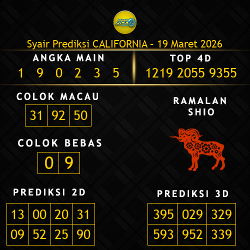 Prediksi California Hari Ini 19-maret-2026