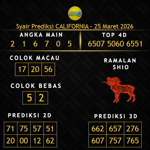 Prediksi California Hari Ini 25-maret-2026
