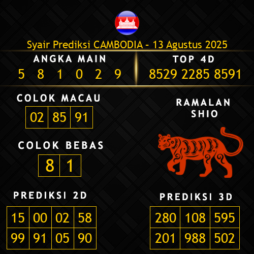 Prediksi Cambodia Hari Ini 13-agustus-2025