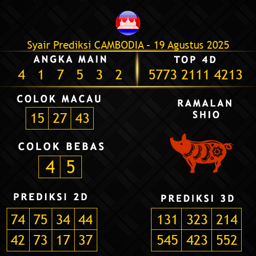 Prediksi Cambodia Hari Ini 19-agustus-2025